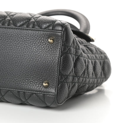 Christian Dior Grained Calfskin Cannage Medium Supple Lady Dior Black 10 of 11