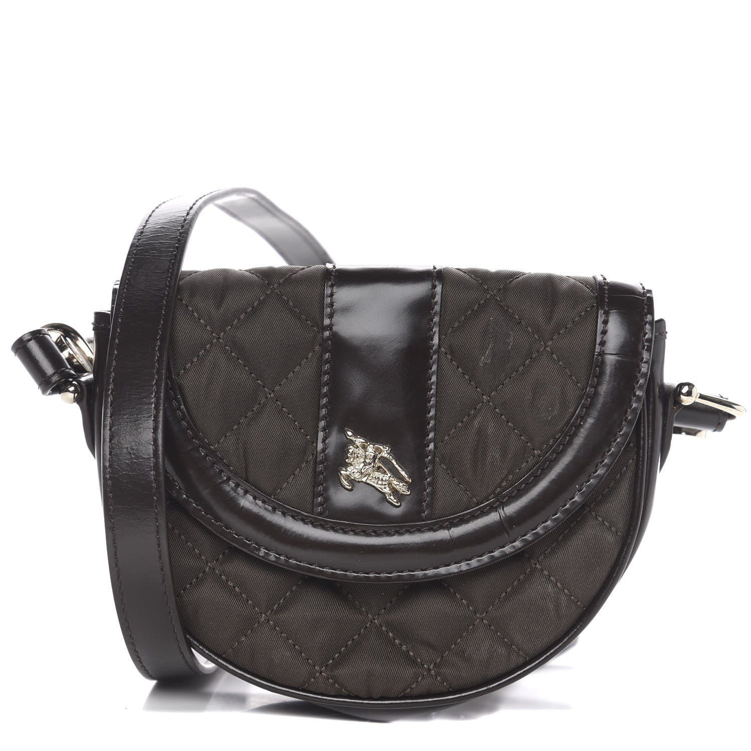 Burberry Nylon Quilted Crossbody Dark Brown 1 of 8