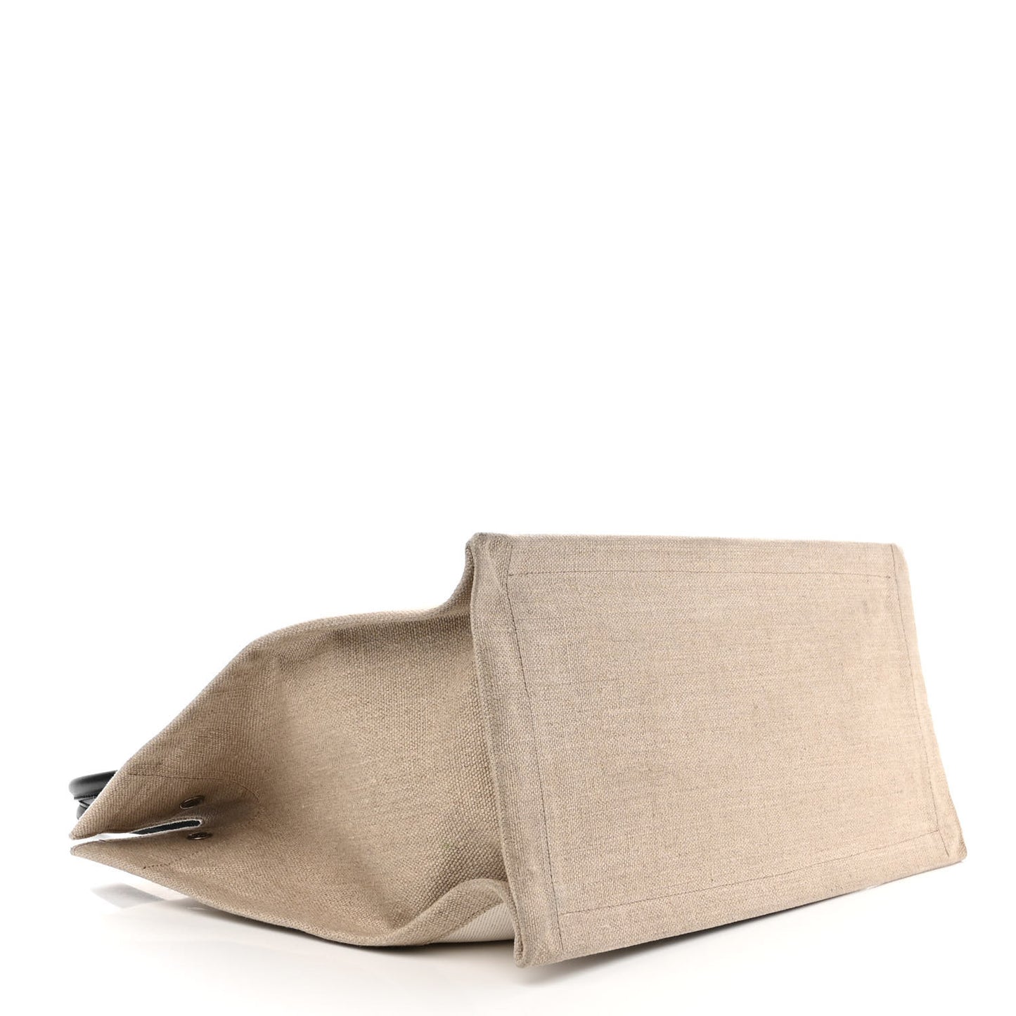 Linen Calfskin Small Rive Gauche Tote Greggio Natural