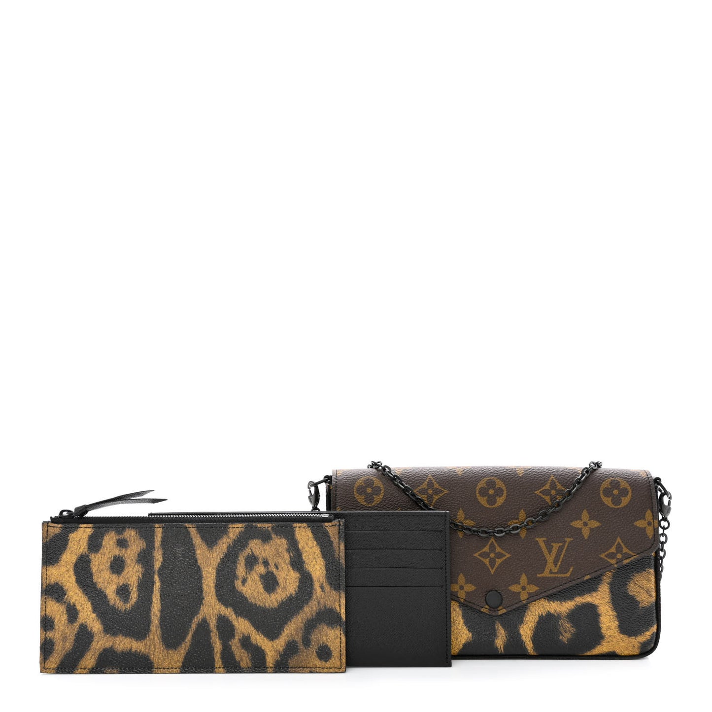 Monogram Animal Print Pochette Felicie Chain Wallet