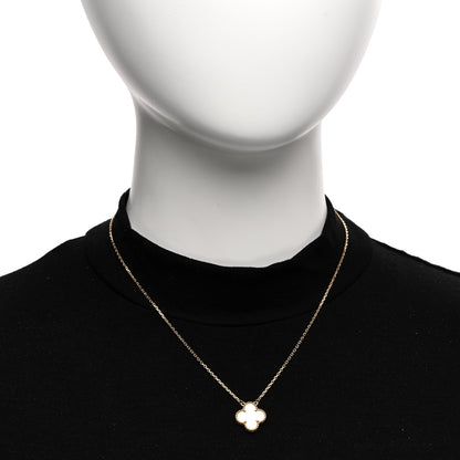 Van Cleef & Arpels VAN CLEEF & ARPELS 18K Yellow Gold Mother of Pearl Vintage Alhambra Pendant Necklace 2 of 5