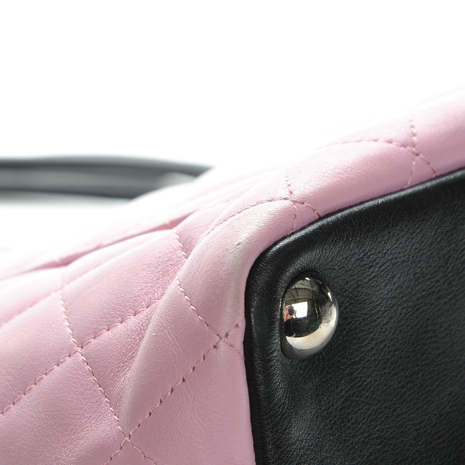 Chanel Calfskin Quilted Large Cambon Tote Pink Black 11 of 13