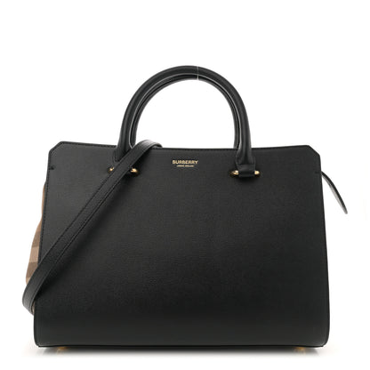 Burberry Calfskin Mega Check Small Banwell Tote Black 1 of 9