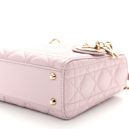 Christian Dior Metallic Lambskin Cannage Mini Lady Dior Lotus 9 of 9