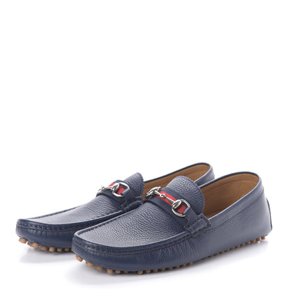 Gucci Calfskin Web Mens Horsebit Driver Loafers 11.5 Maritime 3 of 7