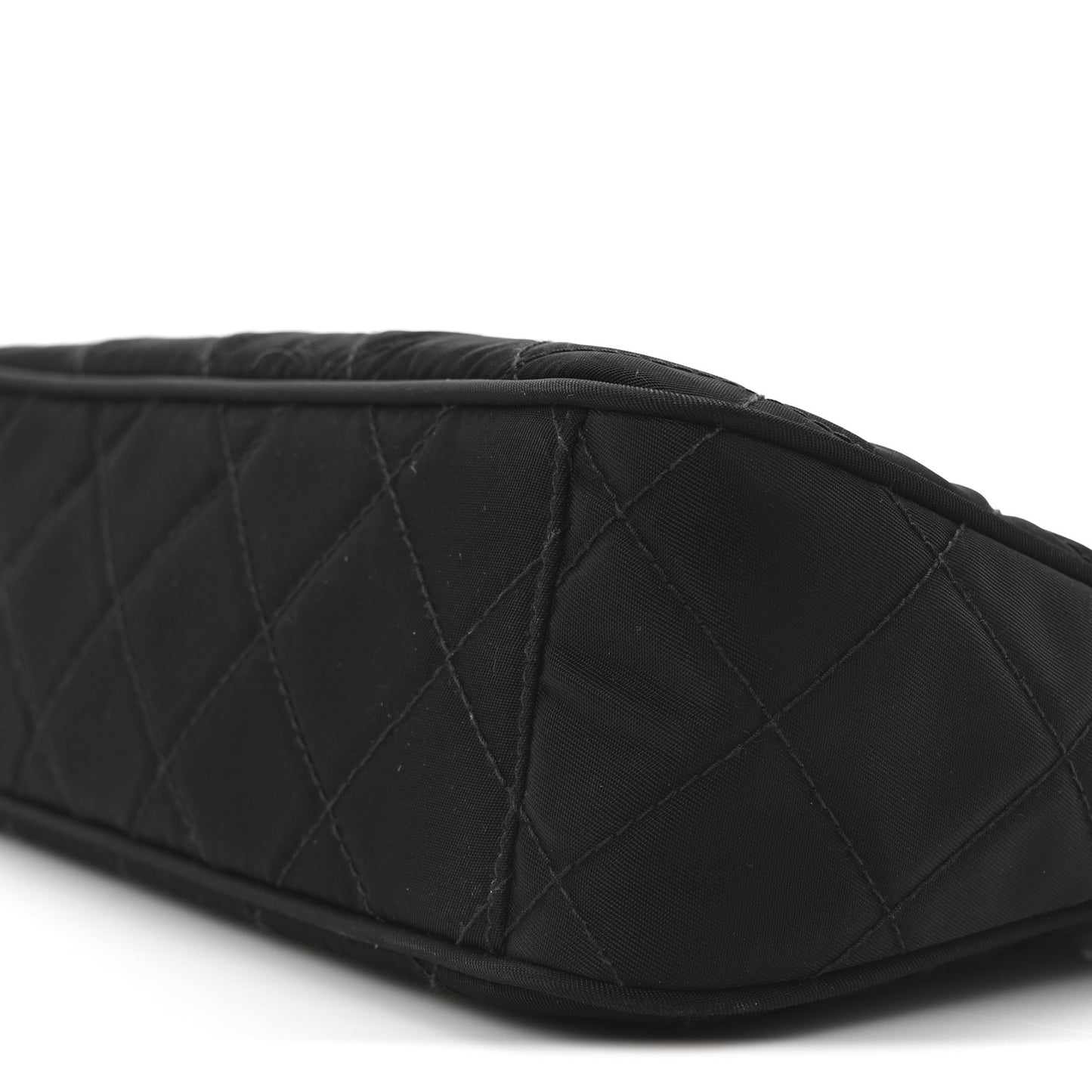 Nylon Tessuto Impuntu Quilted Crossbody Bag Black