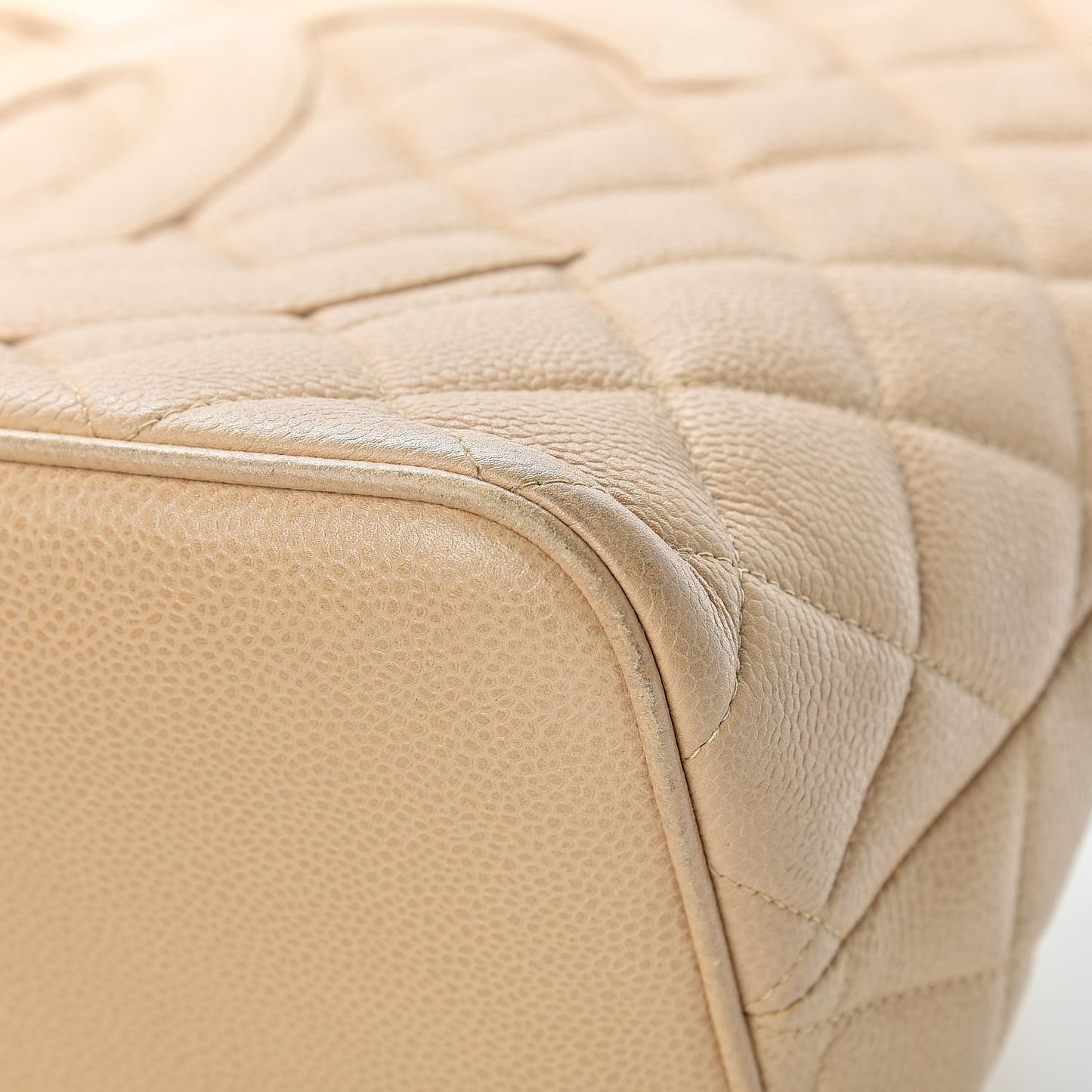 Caviar Quilted Medallion Tote Beige