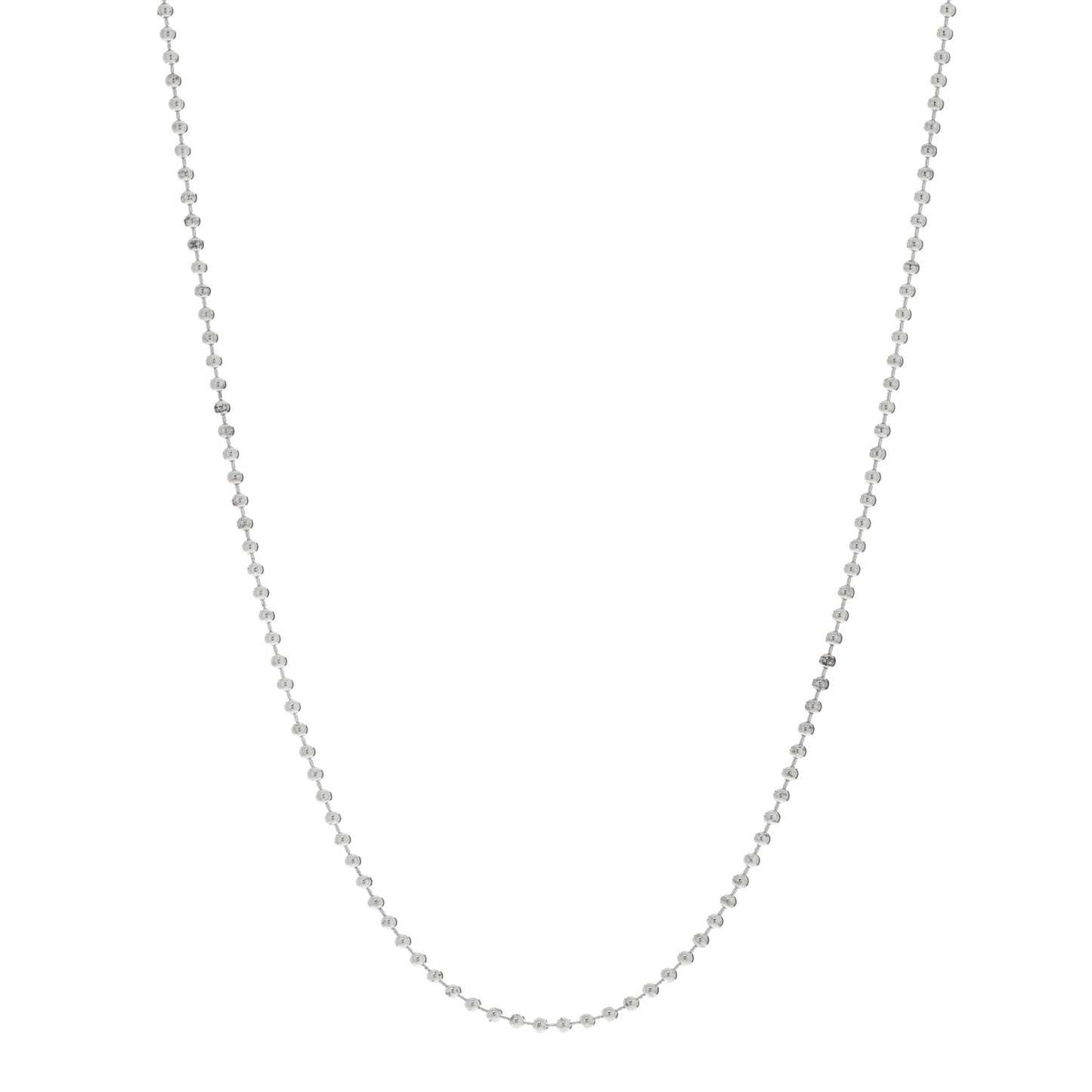 Sterling Silver 2.5mm Bead Chain Necklace 16"