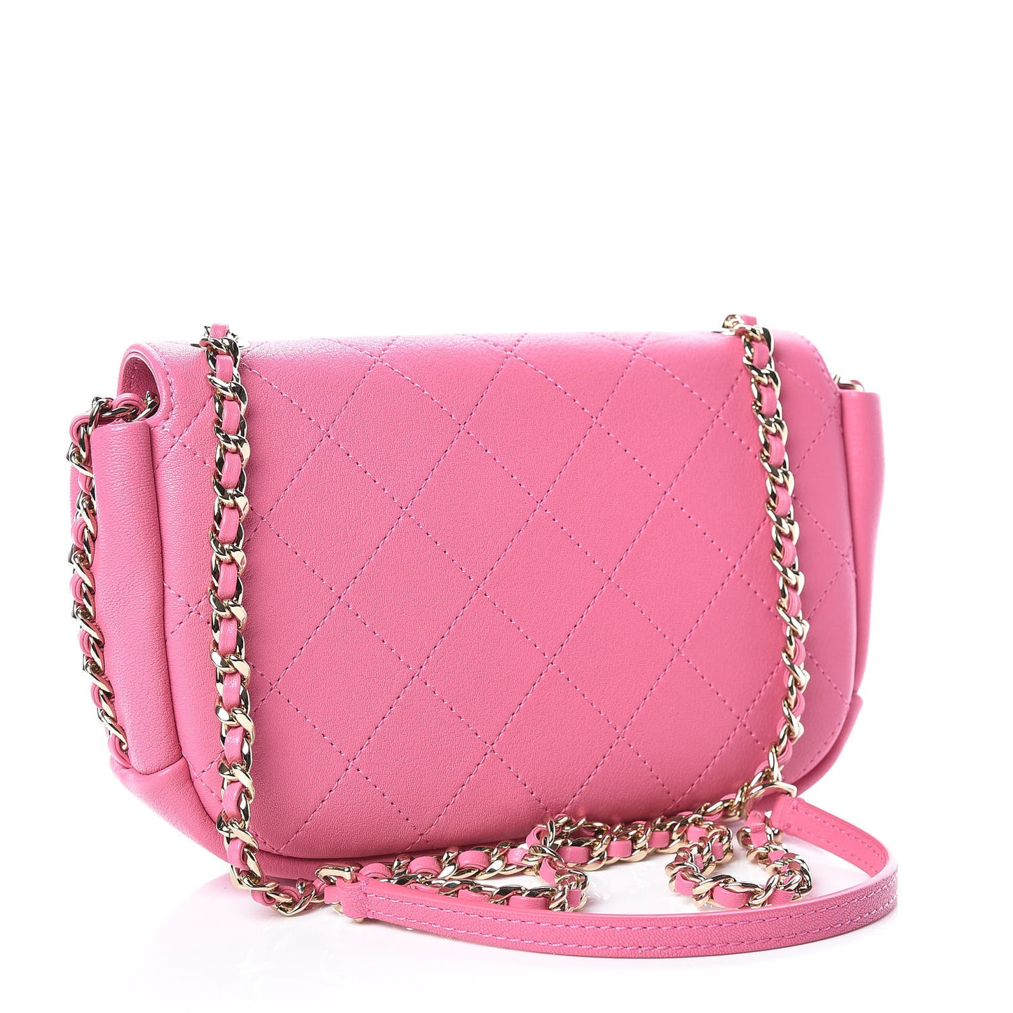 Lambskin Stitched CC Day Flap Bag Pink