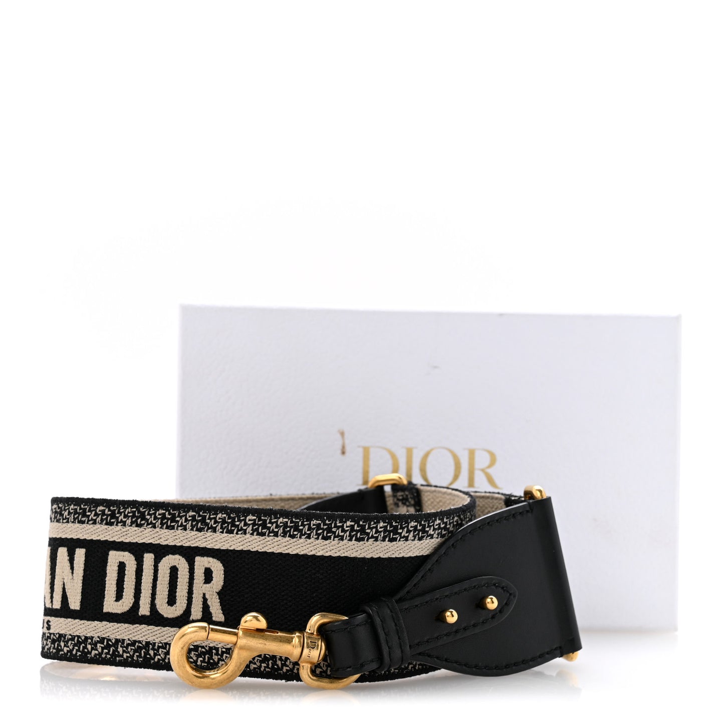 Canvas Embroidered Shoulder Strap Black