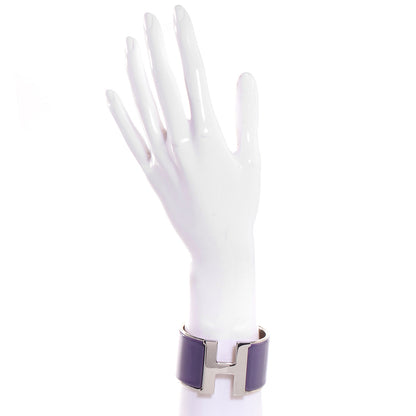 Hermes Enamel Extra Wide Clic Clac H Bracelet PM Pourpre 2 of 4