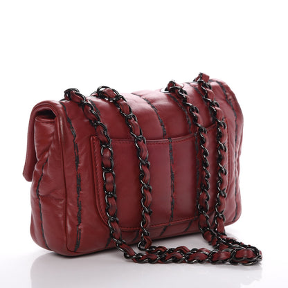 Chanel Lambskin Vertical Stitch Mini Flap Dark Red 4 of 13