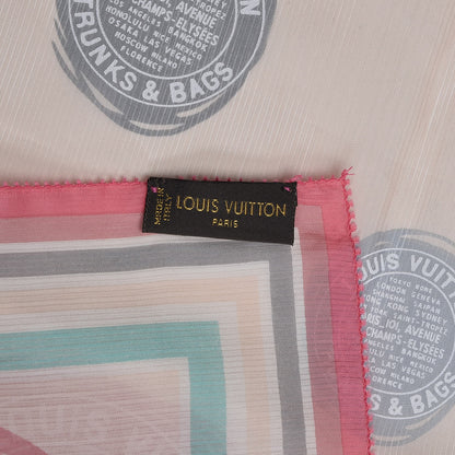 Louis Vuitton Cotton Silk Trunks and Bags Square Scarf 3 of 4