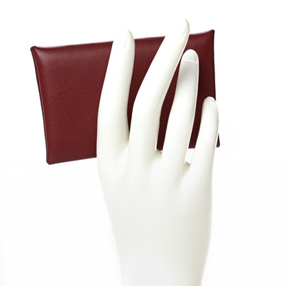 Hermes Evercolor Verso Calvi Card Case Rouge Grenat Glycine 2 of 13