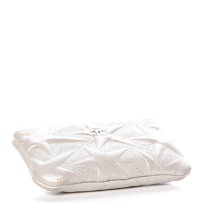 Chanel Metallic Lambskin Star Embossed Coin Purse Case Silver 4 of 8