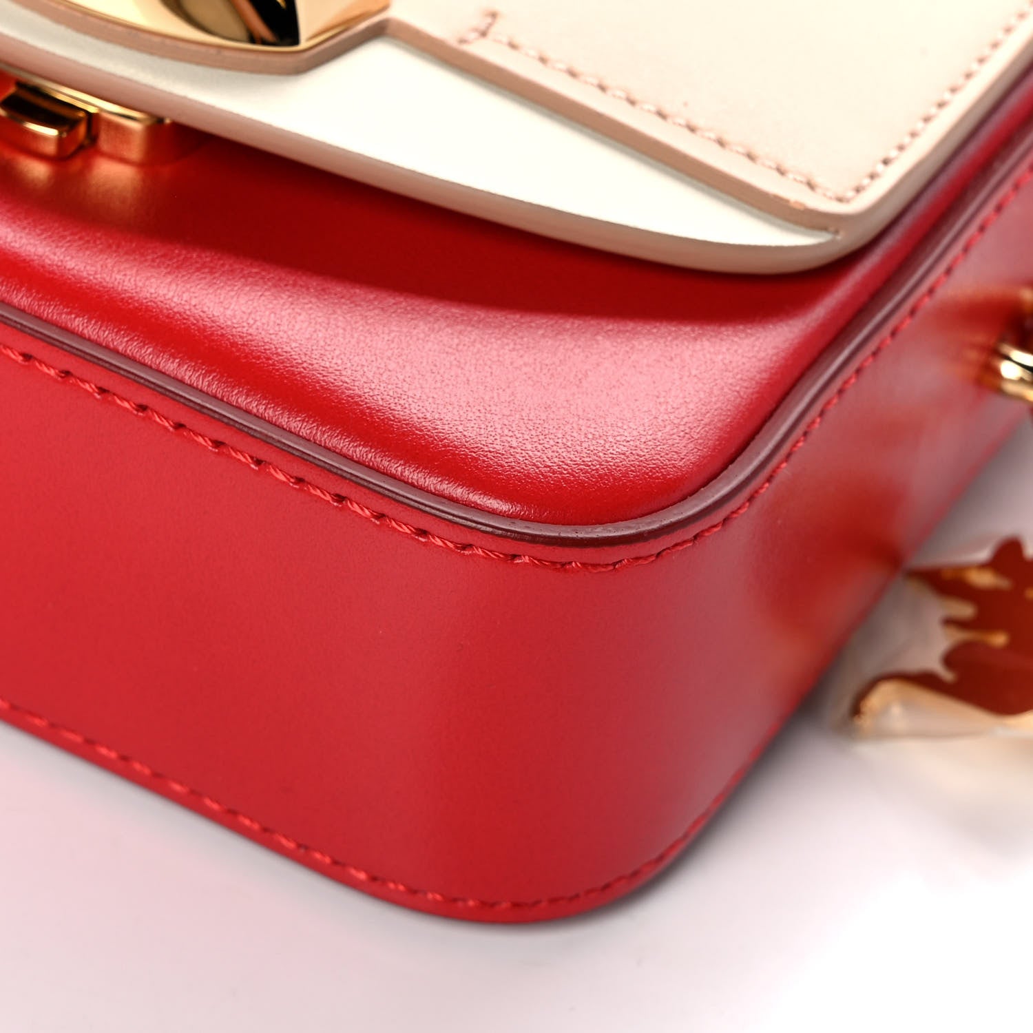 Chloe Shiny Calfskin Goatskin Mini C Double Carry Red Pink 9 of 13