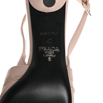 Prada Nappa Pointed Toe Slingback 55mm Pumps 40 Cipria 6 of 8