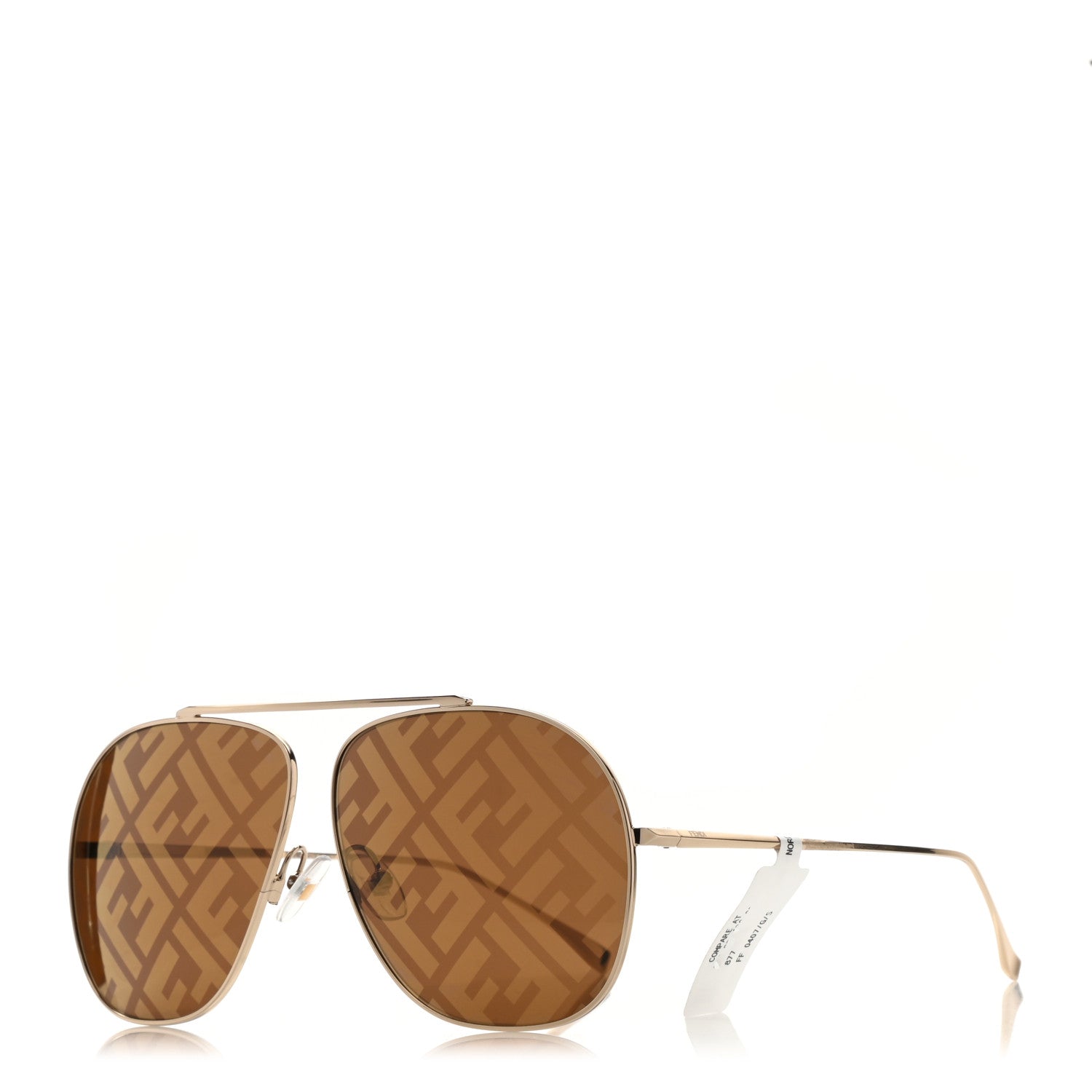 Fendi Metal Fendi Forever Aviator Sunglasses FF0407/G/S Gold 1 of 7