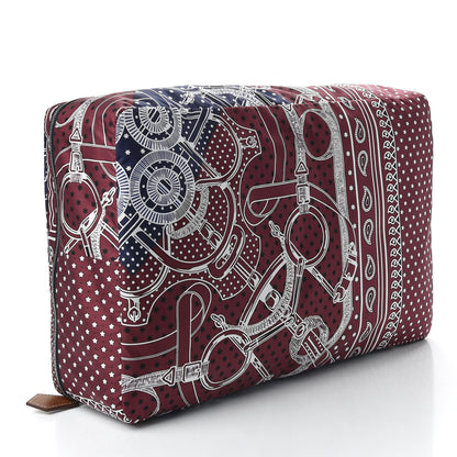 Hermes Silk Travelsilk Travel Cube Bordeaux Bleu Marine 5 of 20