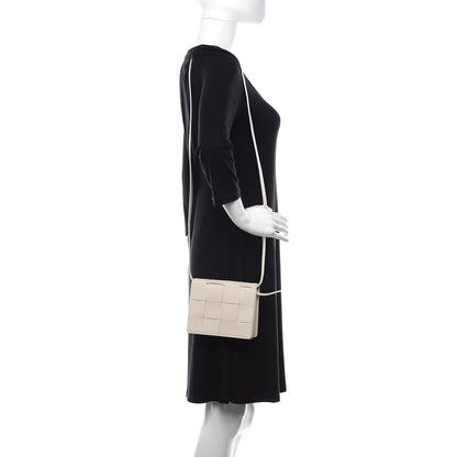 Bottega Veneta Lambskin Maxi Intrecciato Mini Cassette Crossbody Bag White 2 of 9