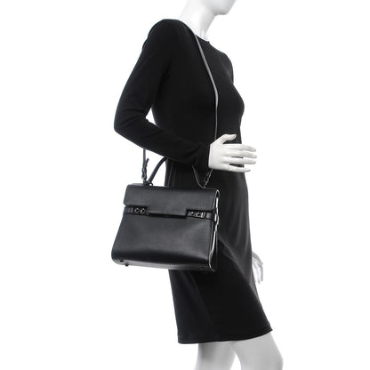 Delvaux Calfskin MM Tempete Satchel Black 2 of 6