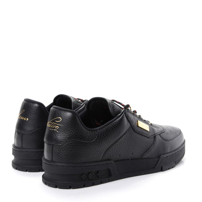 Louis Vuitton Calfskin Mens LV Trainer Sneaker 8 Black 5 of 9