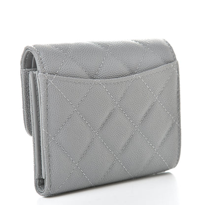Chanel Caviar Quilted Compact Flap Wallet Grey 3 of 9