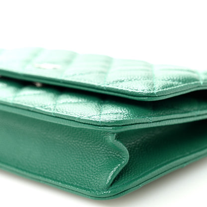 Chanel Caviar Quilted Wallet On Chain WOC Green 11 of 12