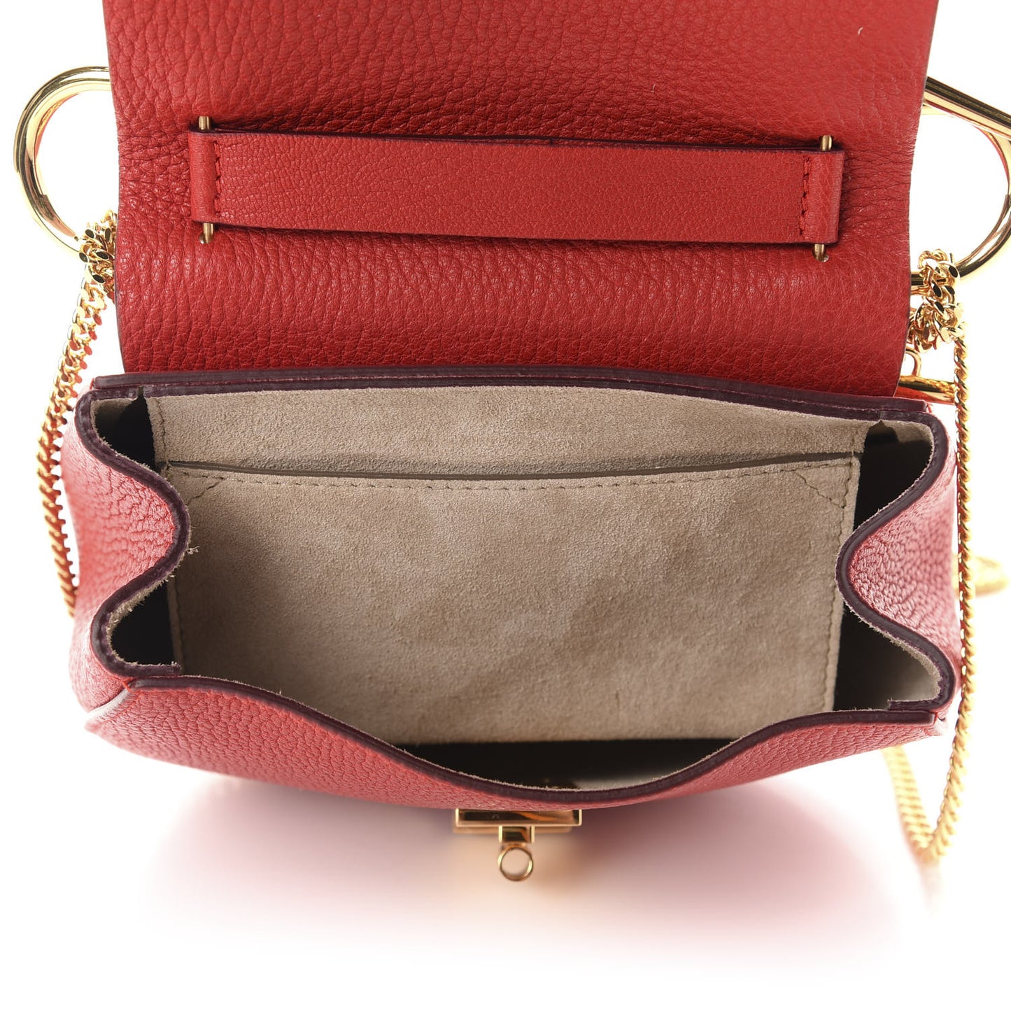 Grained Lambskin Mini Drew Shoulder Bag Plaid Red