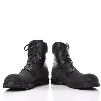 Louis Vuitton Damier Ebene Nubuck Mens Tibet Combat Ankle Boots 11 Black 5 of 10