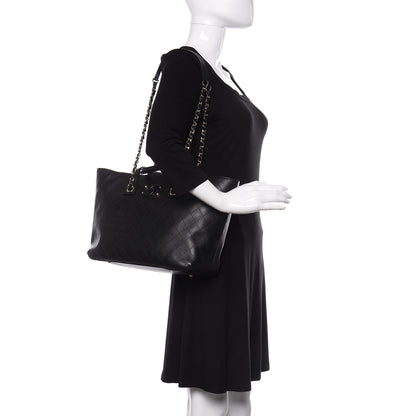 Chanel Calfskin Stitched Shopping Tote Black 2 of 11