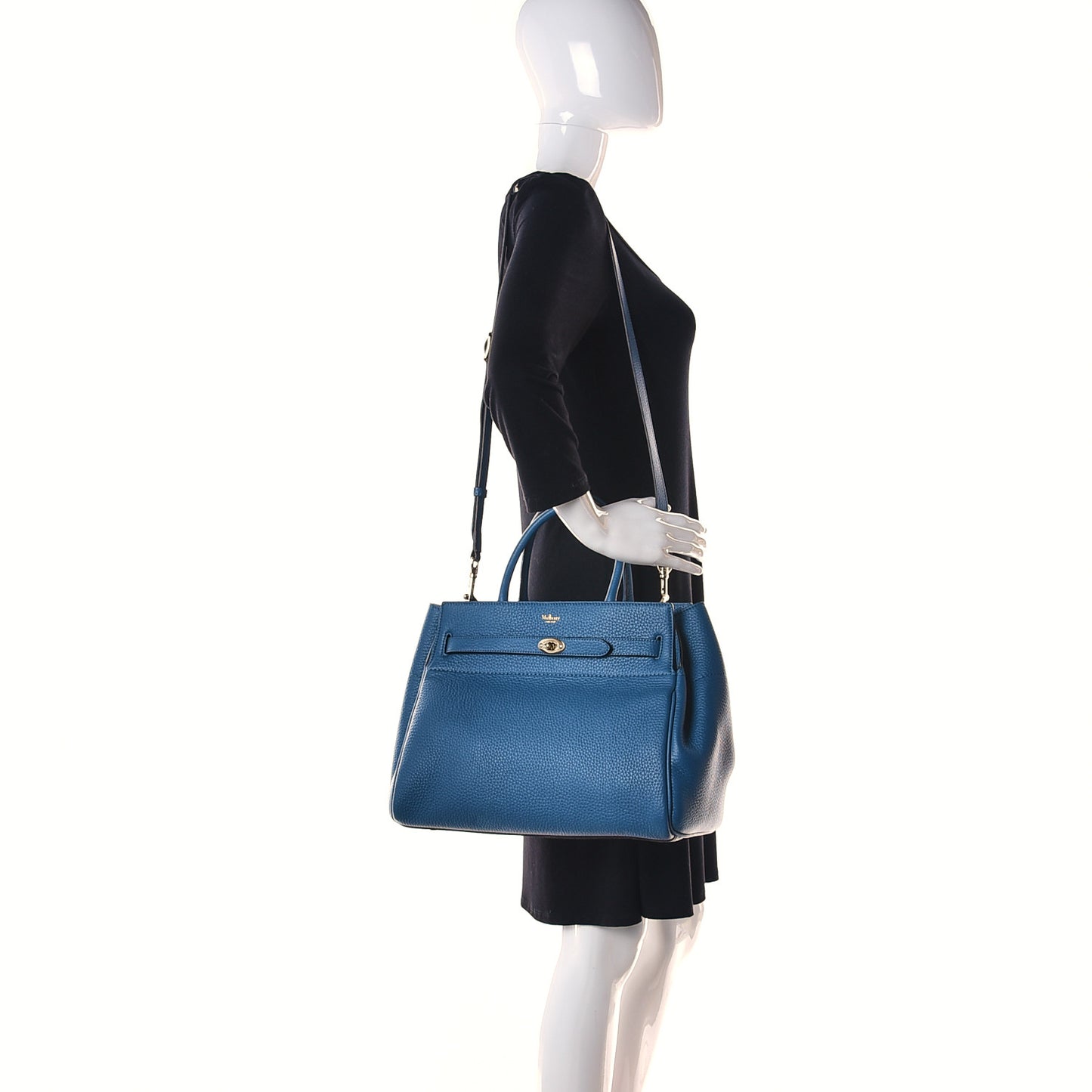 Heavy Grain Belted Bayswater Tote Blue