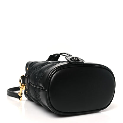 Gucci Nylon Calfskin Enamel GG Matelasse Bucket Bag Black 4 of 10