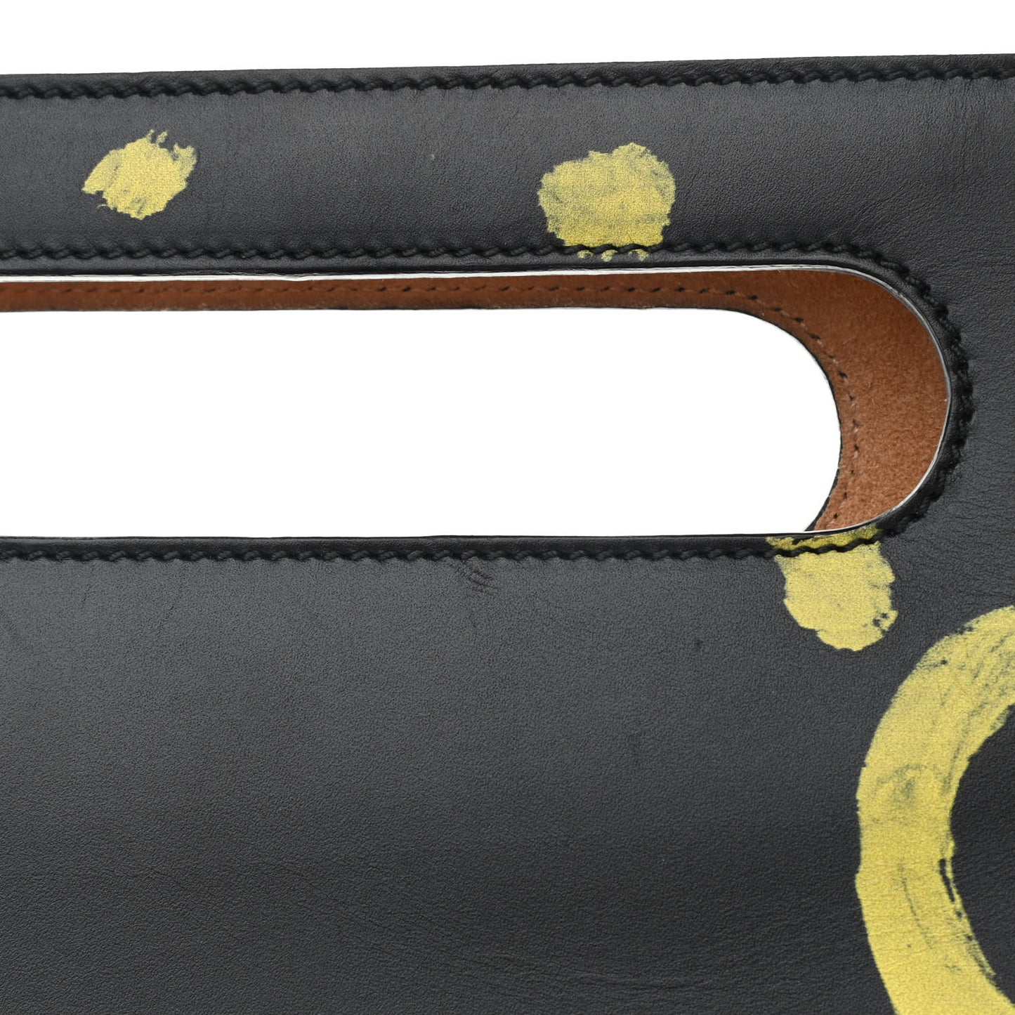 Calfskin GucciGhost Real Medium XL Tote Black Yellow
