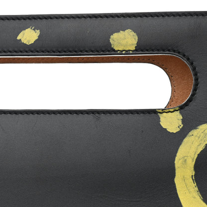 Gucci Calfskin GucciGhost Real Medium XL Tote Black Yellow 7 of 12