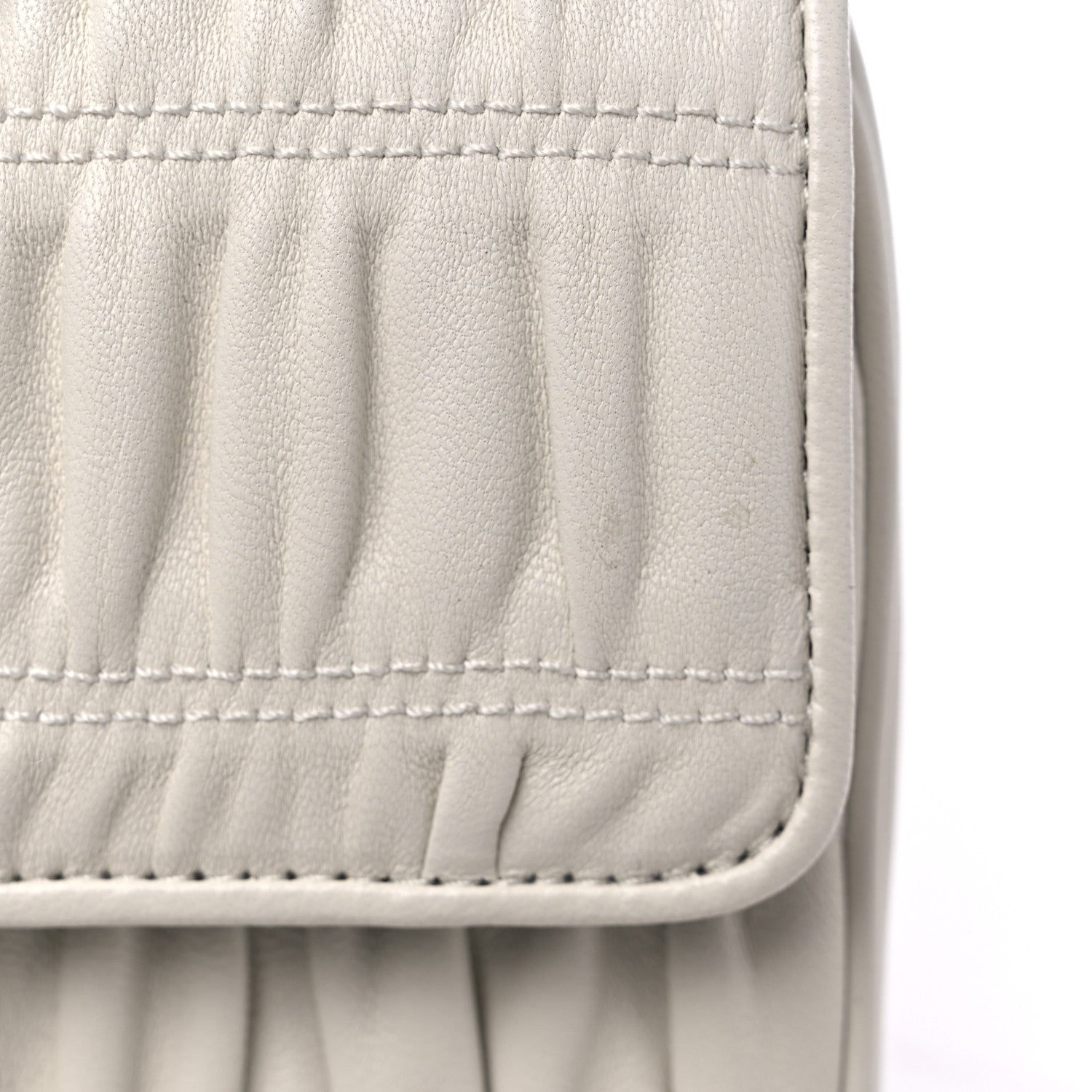 Prada Nappa Gaufre Medium Chain Flap Shoulder Bag White 10 of 10