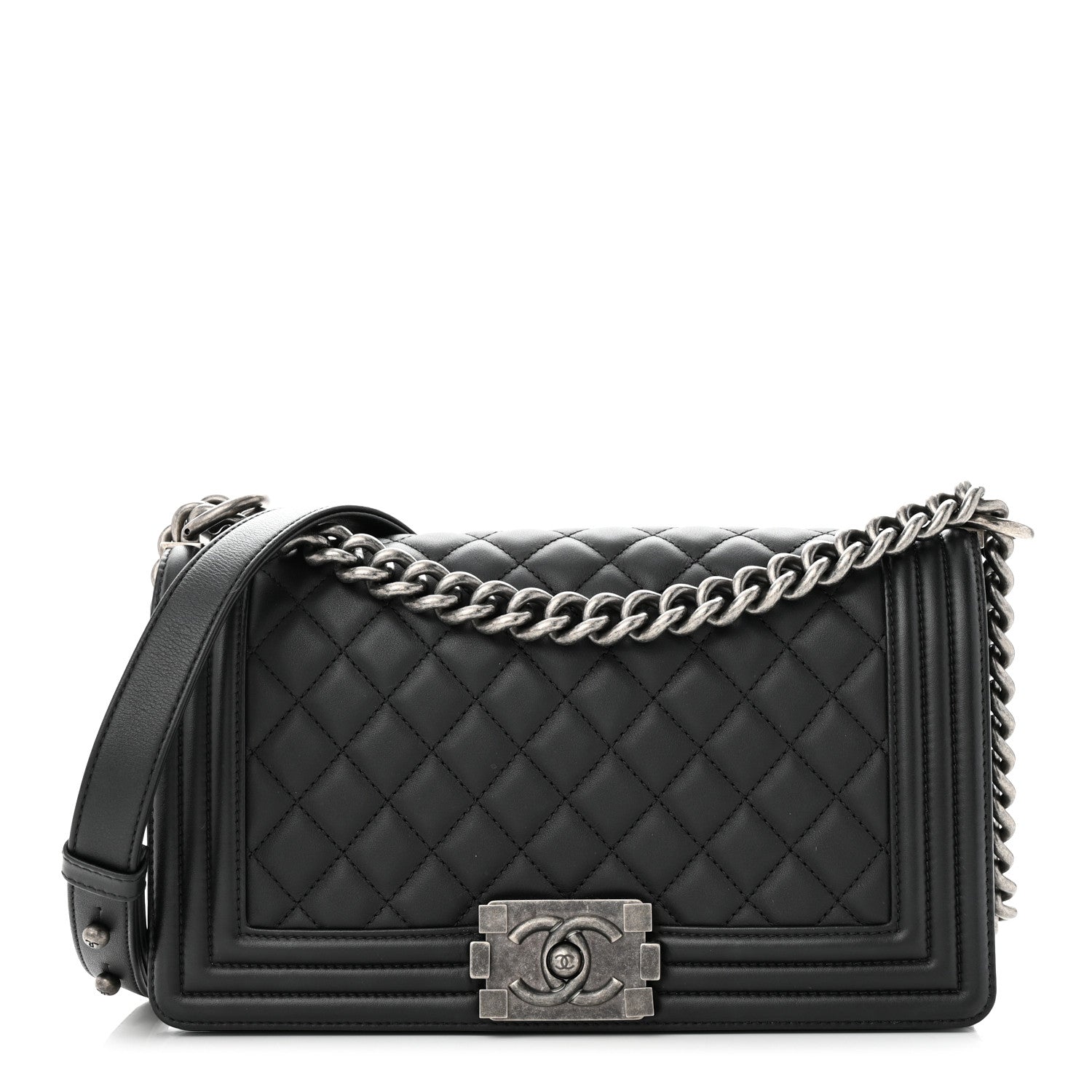 Chanel Calfskin Quilted Medium Boy Flap Black 1 of 11