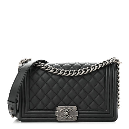Chanel Calfskin Quilted Medium Boy Flap Black 1 of 11
