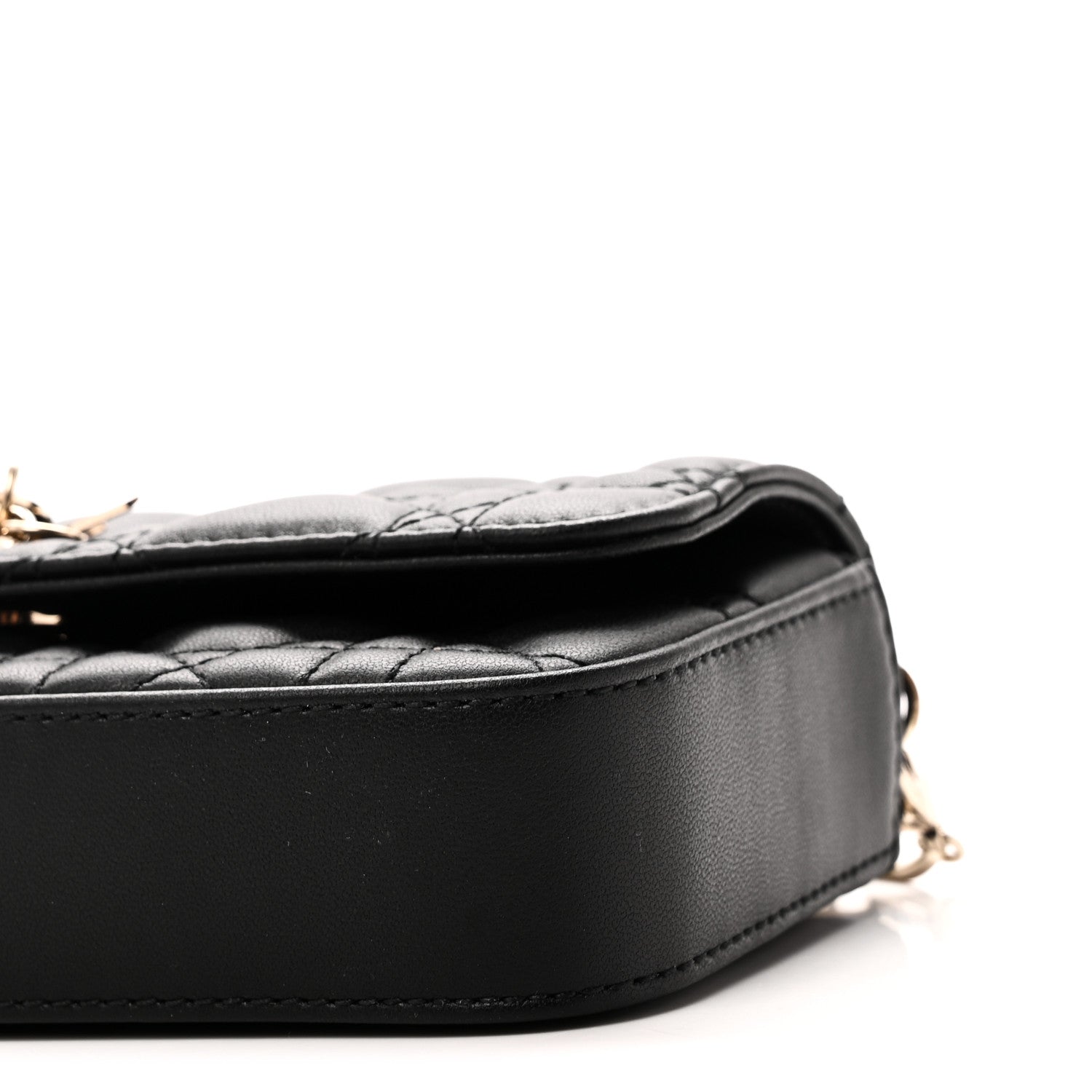 Christian Dior Lambskin Cannage Dior Talk Phone Pouch Black 9 of 10