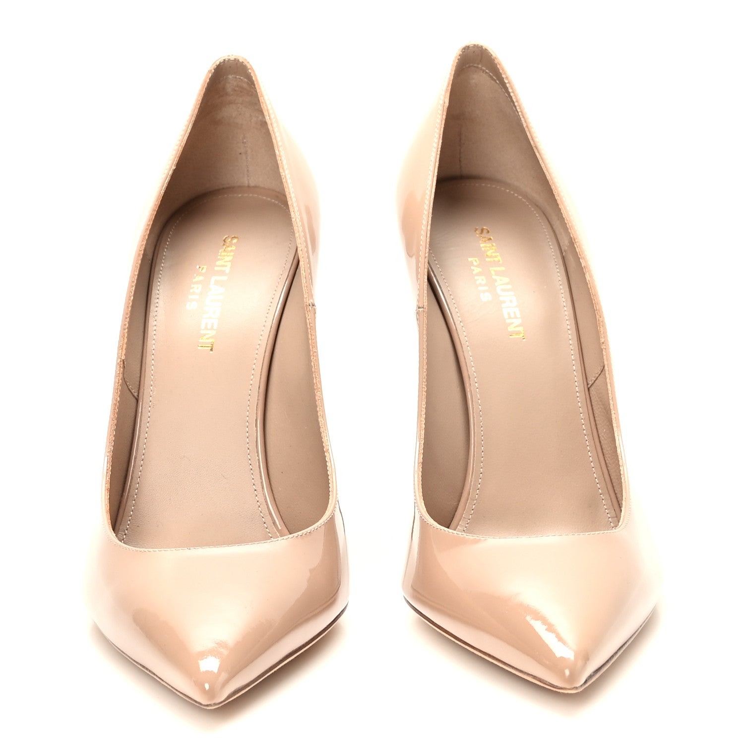 Saint Laurent Patent Calfskin Zoe 105 Pump 39.5 Nude 2 of 8