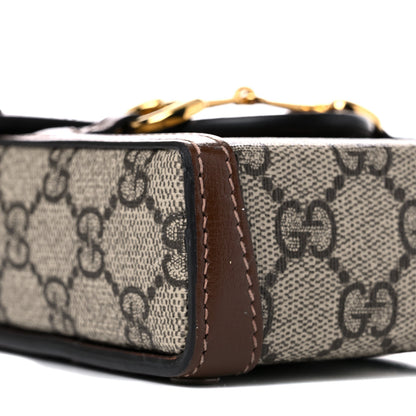 Gucci GG Supreme Monogram Mini Horsebit 1955 Crossbody Bag Beige Brown Sugar 6 of 11