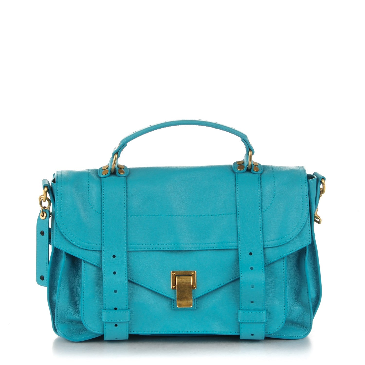 Proenza Schouler Lambskin Medium PS1 Satchel Teal 1 of 7