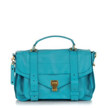 Proenza Schouler Lambskin Medium PS1 Satchel Teal 1 of 7