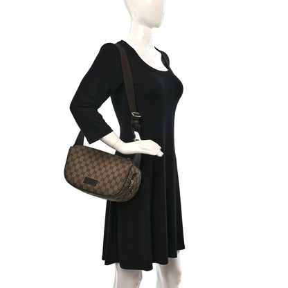 Gucci Monogram Dollar Calfskin Waist Pouch Beige Ebony Testa di Moro Marrone Scuro 2 of 11