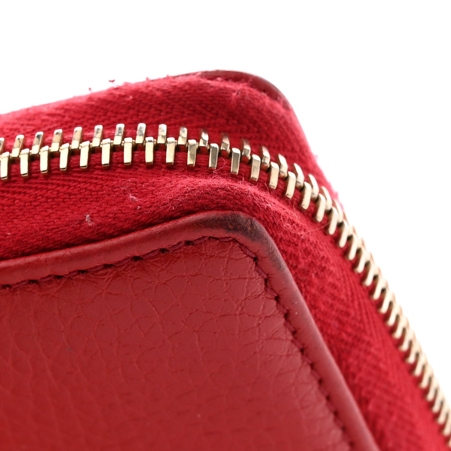 Gucci Pebbled Calfskin Soho Zip Around Wallet Red 12 of 14