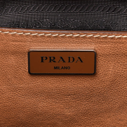 Prada Glace Calf Twin Pocket Fringe Tote Caramel 5 of 13