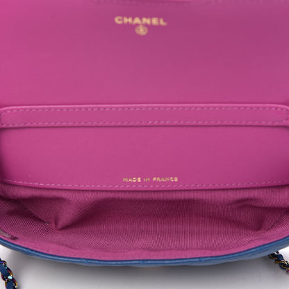 Chanel Lambskin Quilted Glasses Case With Chain Blue Purple 5 of 11