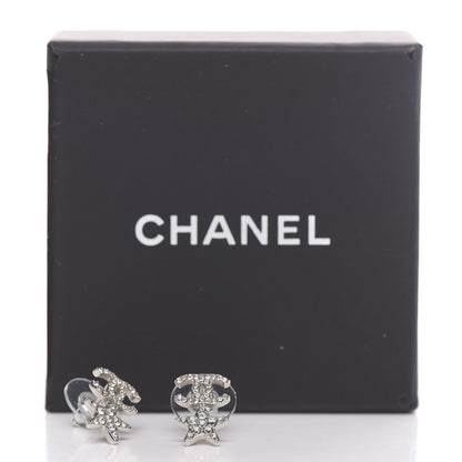 Chanel Crystal CC Star Earrings Silver 5 of 5