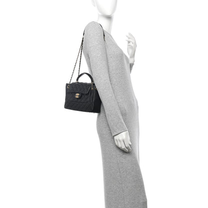Chanel Caviar Calfskin Quilted Small Top Handle Flap Black 2 of 11