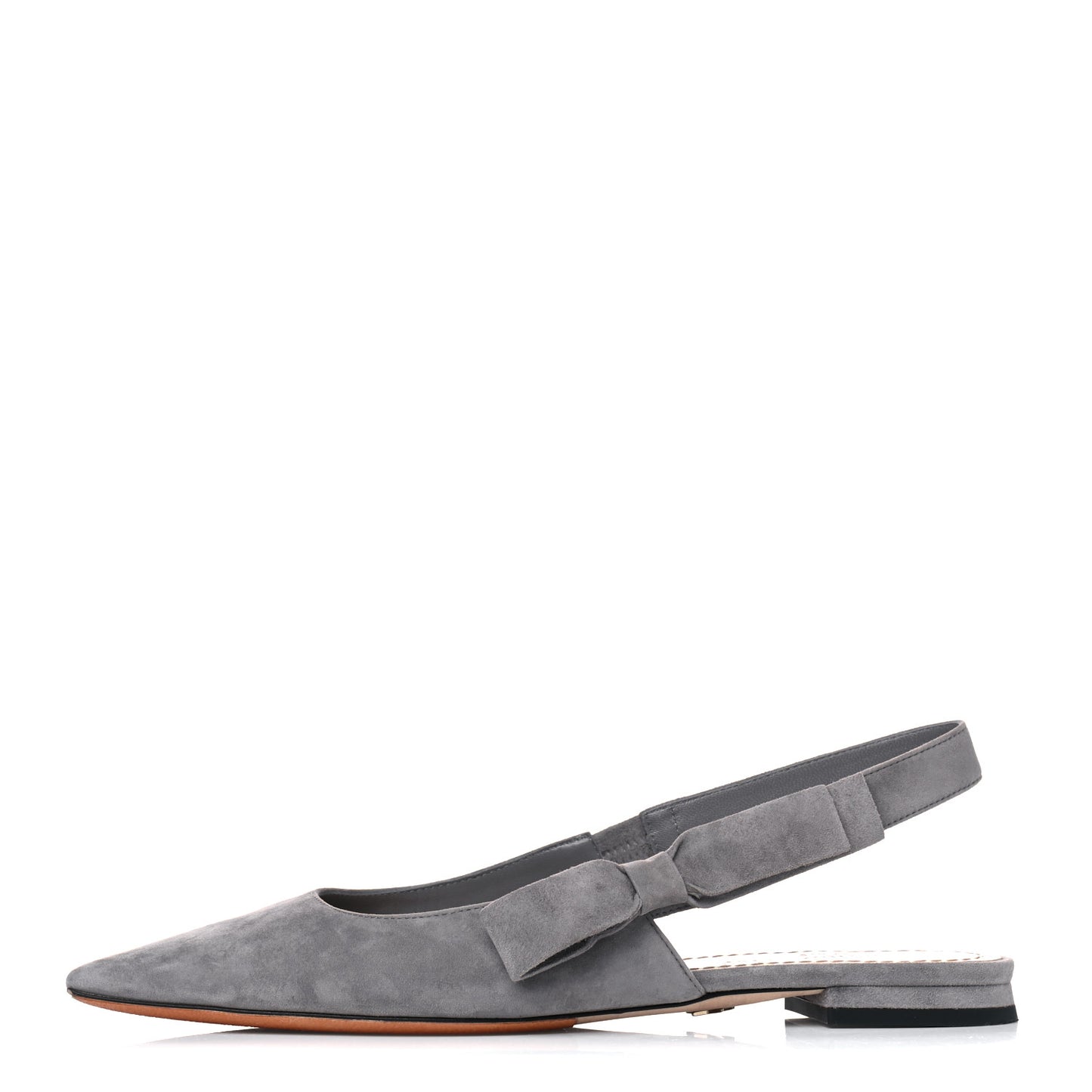 Suede Sweet D Sling-Back Ballet Flats 37 Grey